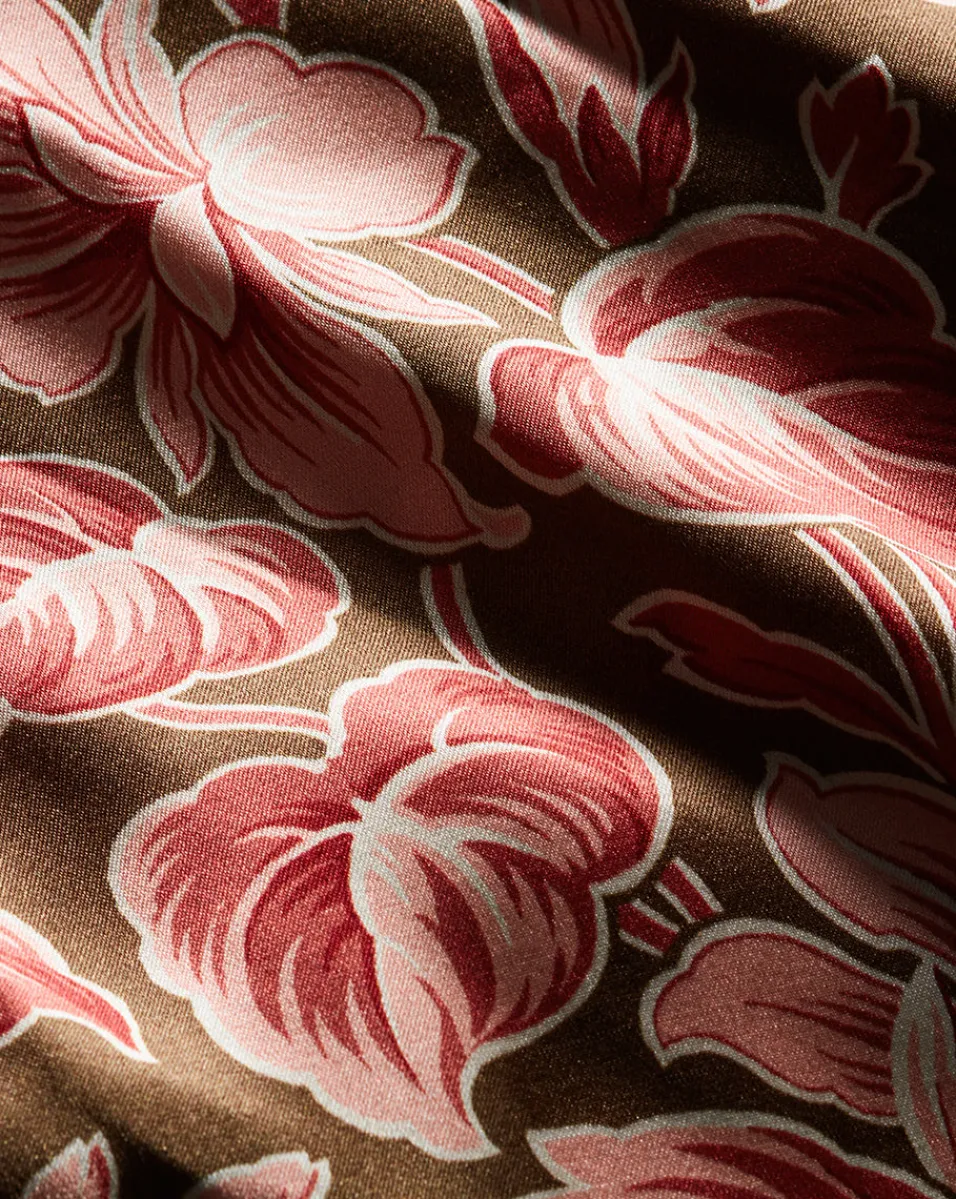Seymour Stretch-Silk Dress in Deep Ochre Multi>Veronica Beard Sale