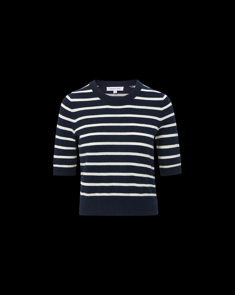 Shana Cashmere Striped Sweater in>Veronica Beard Hot