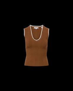 Sid Sleeveless Pullover in Deep Ochre><noscript><img width=