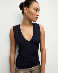 Sid V-Neck Sleeveless Pullover in>Veronica Beard Online