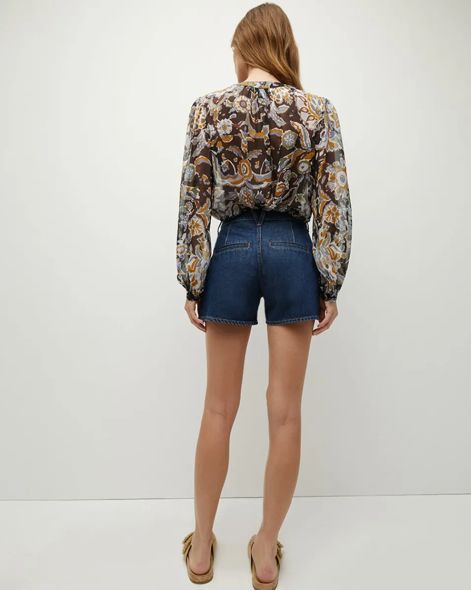 Simpson Denim Short in Dusted Oxford>Veronica Beard Hot