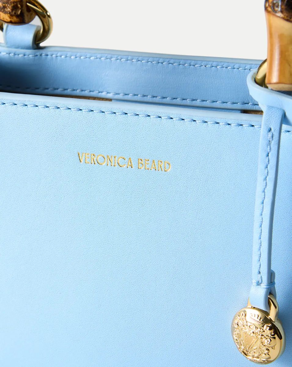 Small Bamboo-Handle Shopper Bag in Light Blue>Veronica Beard Clearance