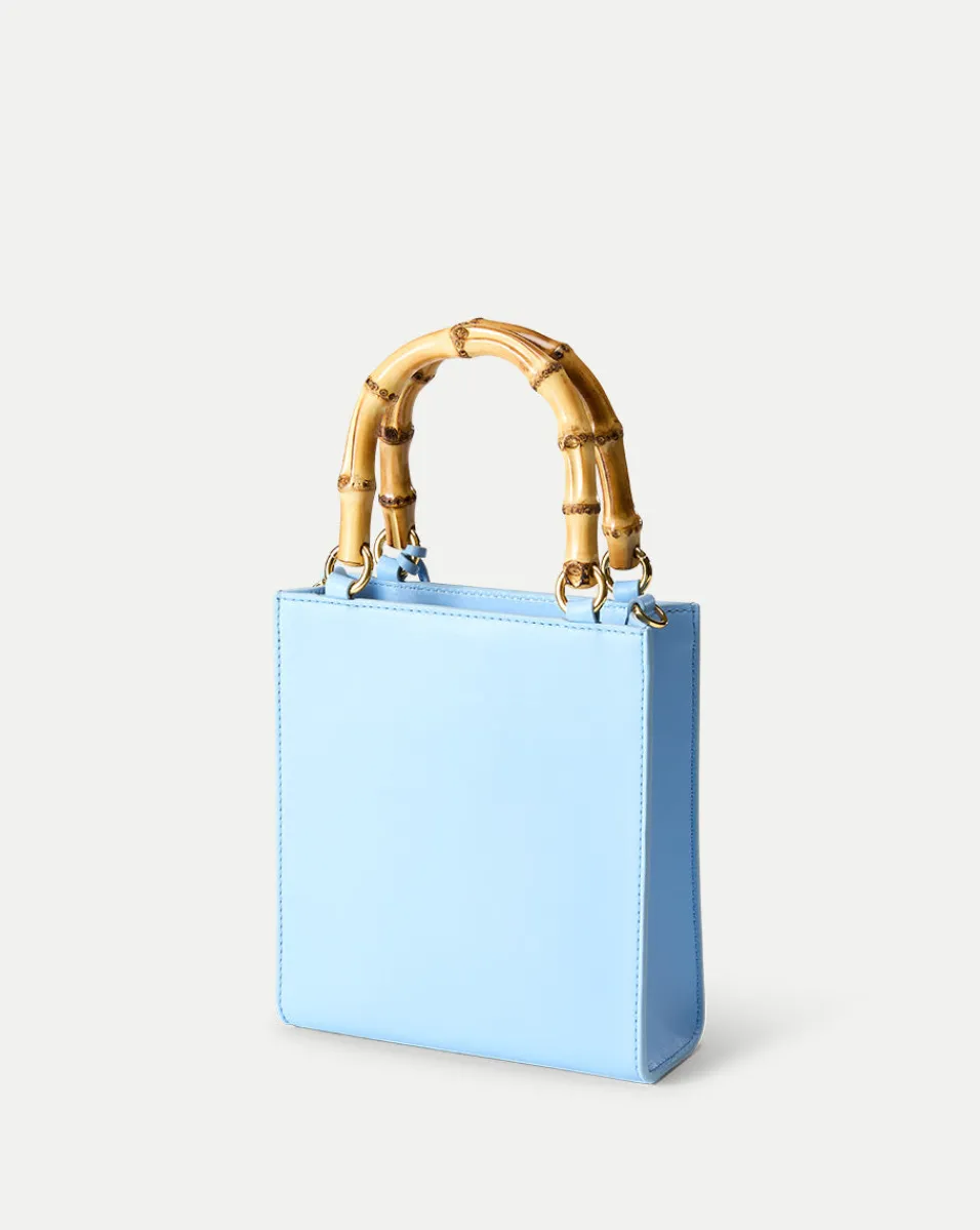 Small Bamboo-Handle Shopper Bag in Light Blue>Veronica Beard Clearance