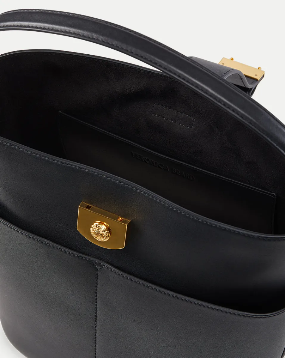 Small Crest Lock Bucket Bag in>Veronica Beard Best
