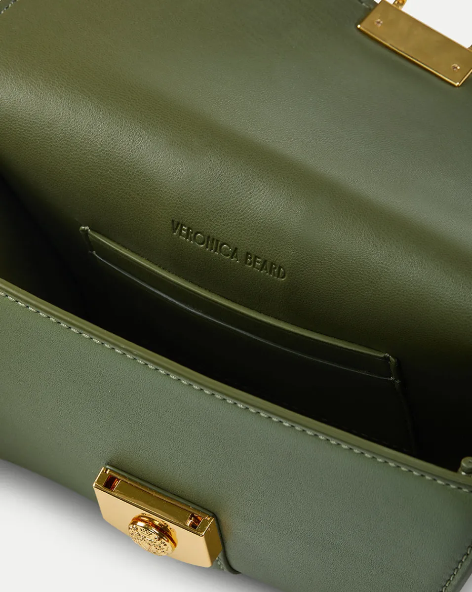 Small Crest Lock Trap Bag in Stone Army>Veronica Beard Clearance