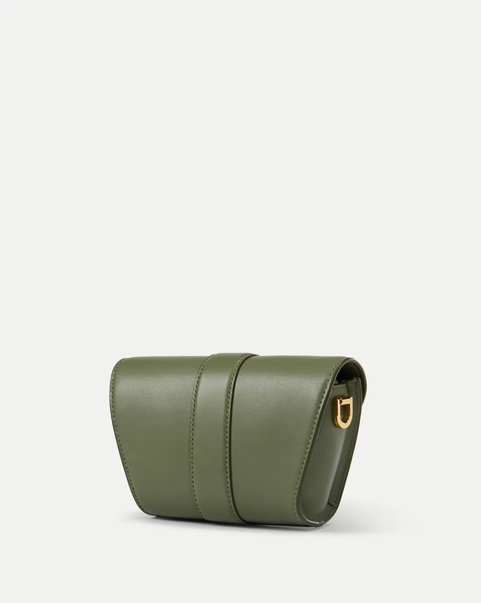 Small Crest Lock Trap Bag in Stone Army>Veronica Beard Clearance