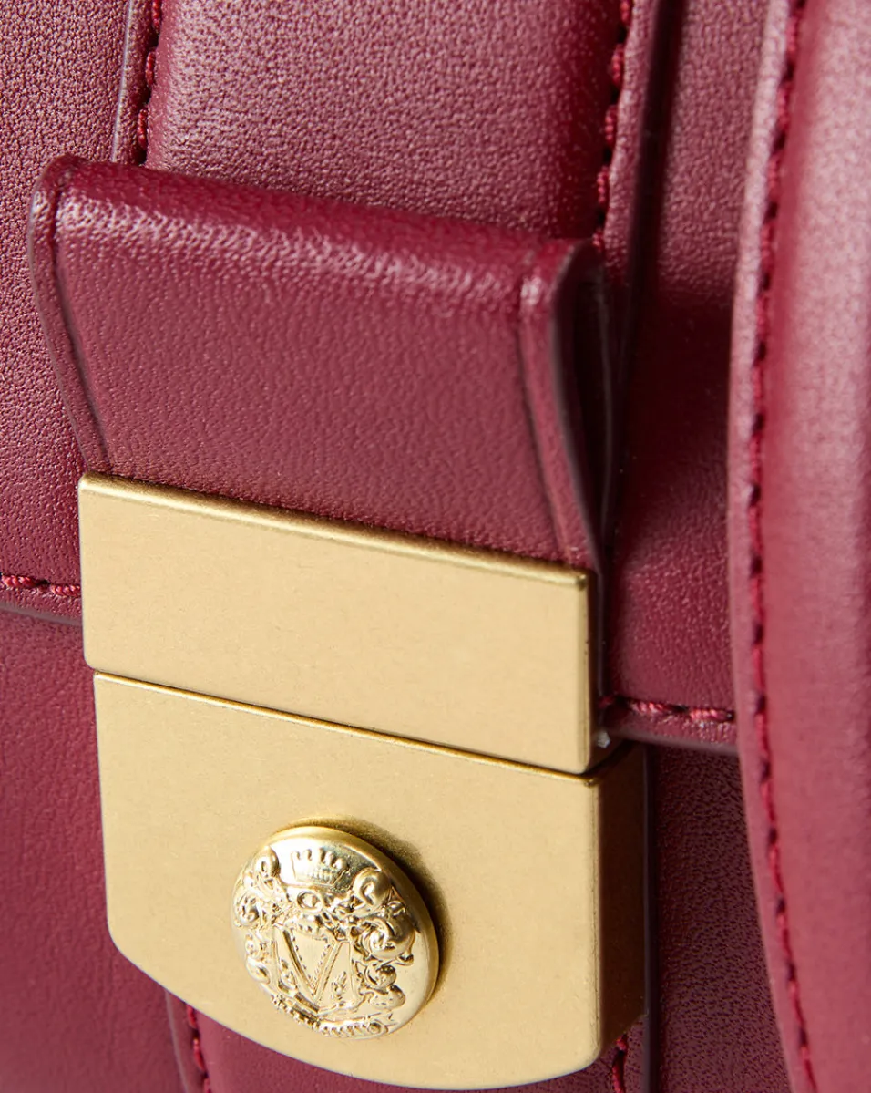 Small Crest Lock Trap Bag in Burgundy>Veronica Beard Online
