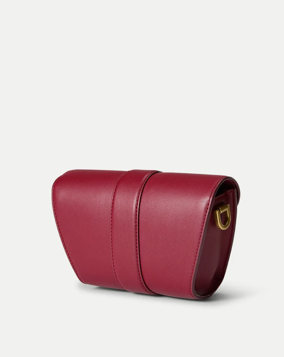 Small Crest Lock Trap Bag in Burgundy>Veronica Beard Online