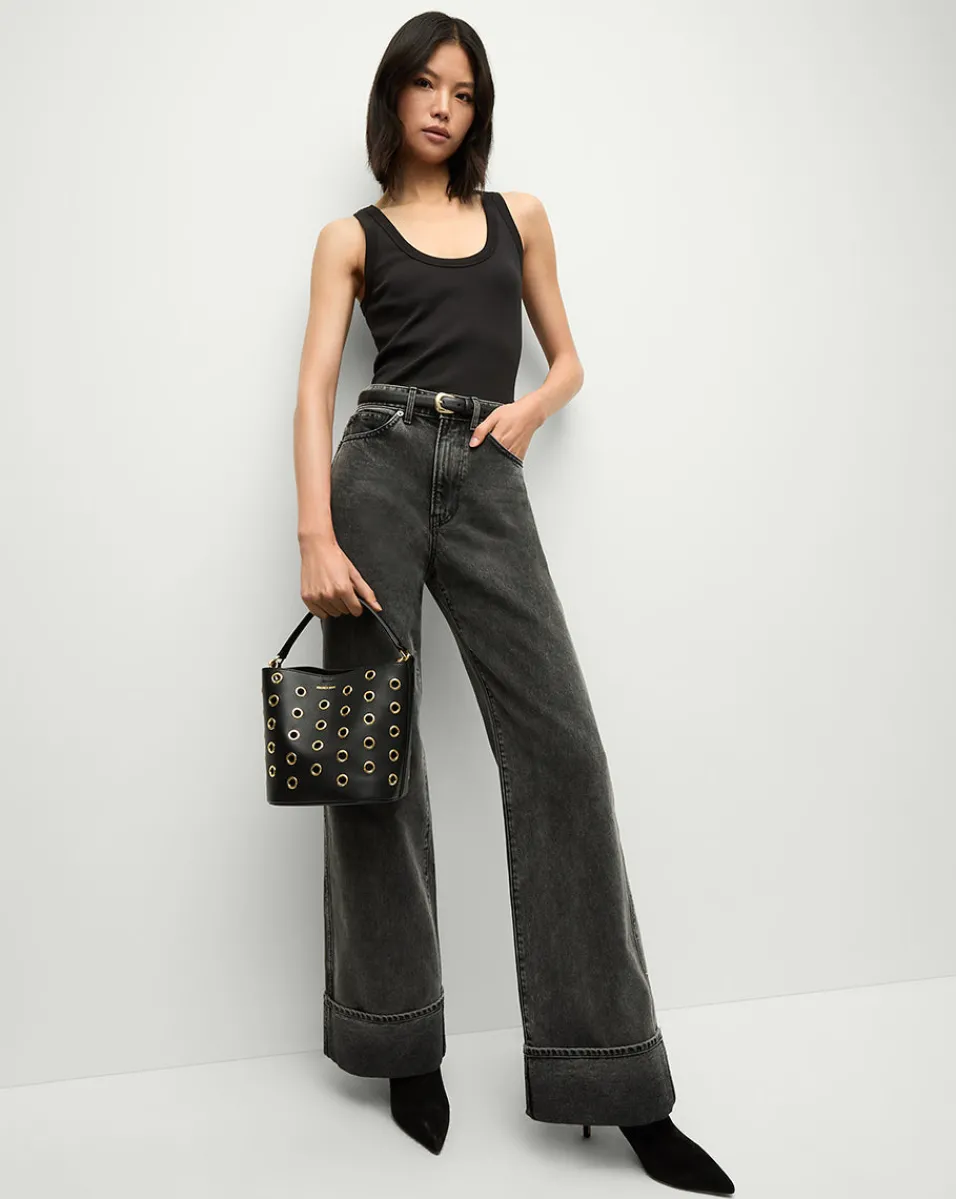 Small Grommet Feedbag in Black>Veronica Beard Sale