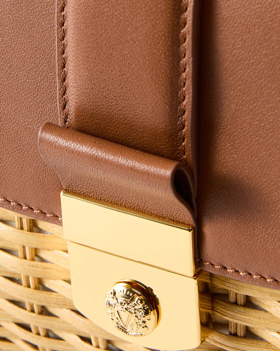 Small Wicker Avenue Bag in Tan | Woven Bag>Veronica Beard Hot