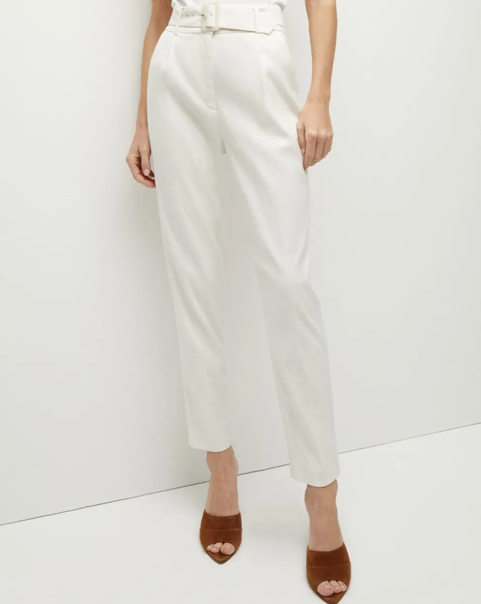Sofia Stretch-Linen Pant in>Veronica Beard Sale