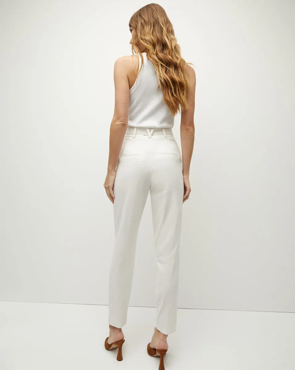 Sofia Stretch-Linen Pant in>Veronica Beard Sale