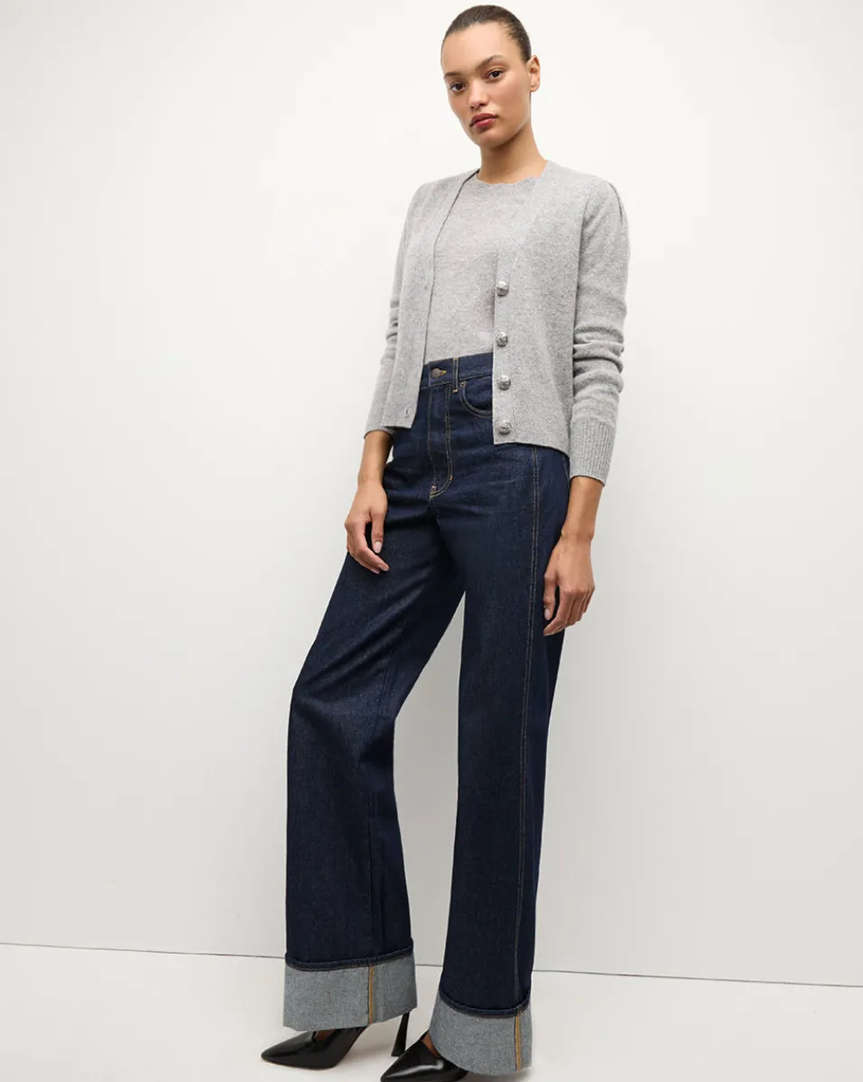 Solene Cashmere Cardigan in Heather Grey>Veronica Beard Online