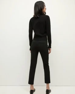 Solene Rhinestone-Button Cashmere Cardigan in Black><noscript><img width=