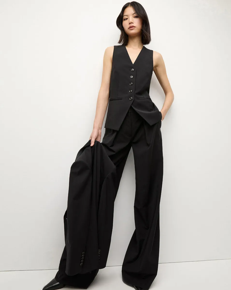 Sonia Wide Leg Tailored Pant in>Veronica Beard Hot