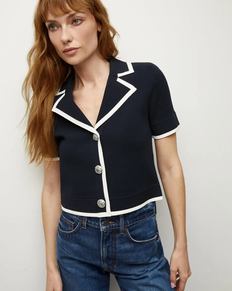 Stovall Knit Jacket in>Veronica Beard Hot