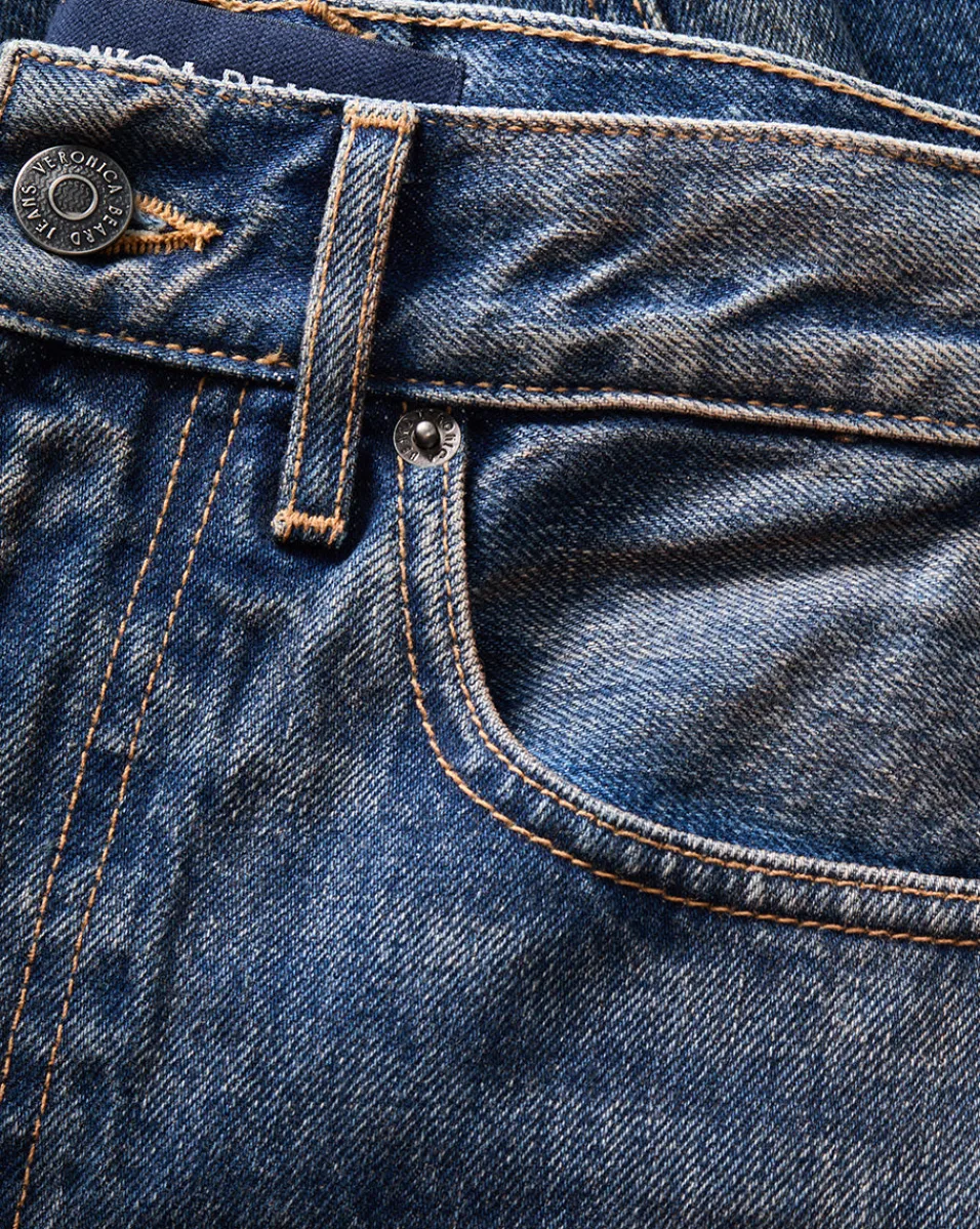 Taylor Cropped Wide-Leg Jeans in Dark Blue>Veronica Beard Discount
