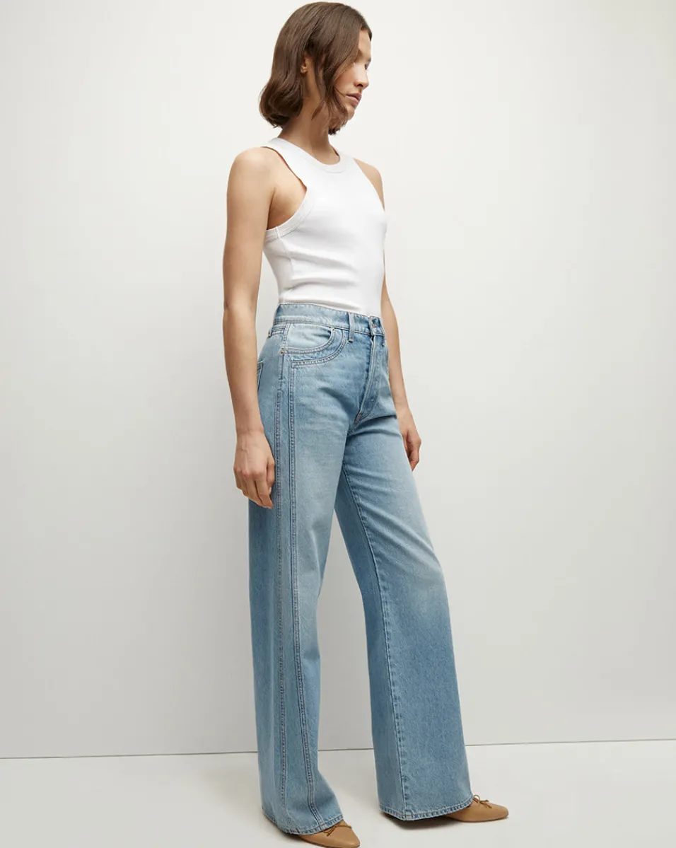 Taylor Double-Seam Wide-Leg Jean in>Veronica Beard Sale
