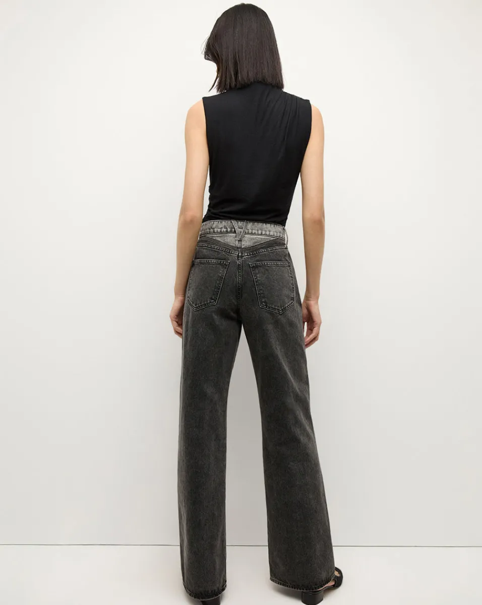 Taylor Two-Tone Wide-Leg Jean in Volcanic Stone Colorblock>Veronica Beard Sale