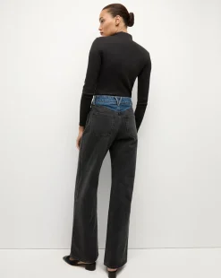 Taylor Two-Tone Wide-Leg Jean in Blue Moon Colorblock><noscript><img width=