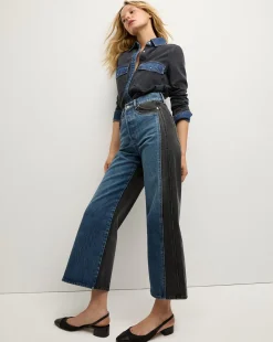 Taylor Two-Tone Wide-Leg Jean in Blue Moon Colorblock><noscript><img width=