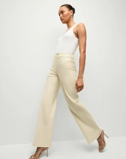 Taylor Vegan Leather Wide-Leg Jeans in><noscript><img width=