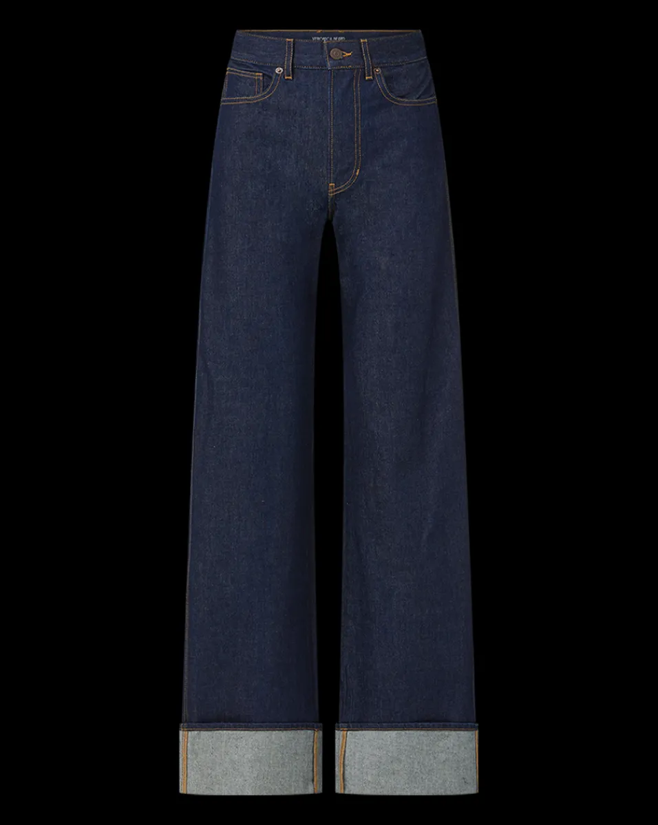 Taylor Wide-Leg Jean | Cuffed Jean in Dark Wash>Veronica Beard Sale