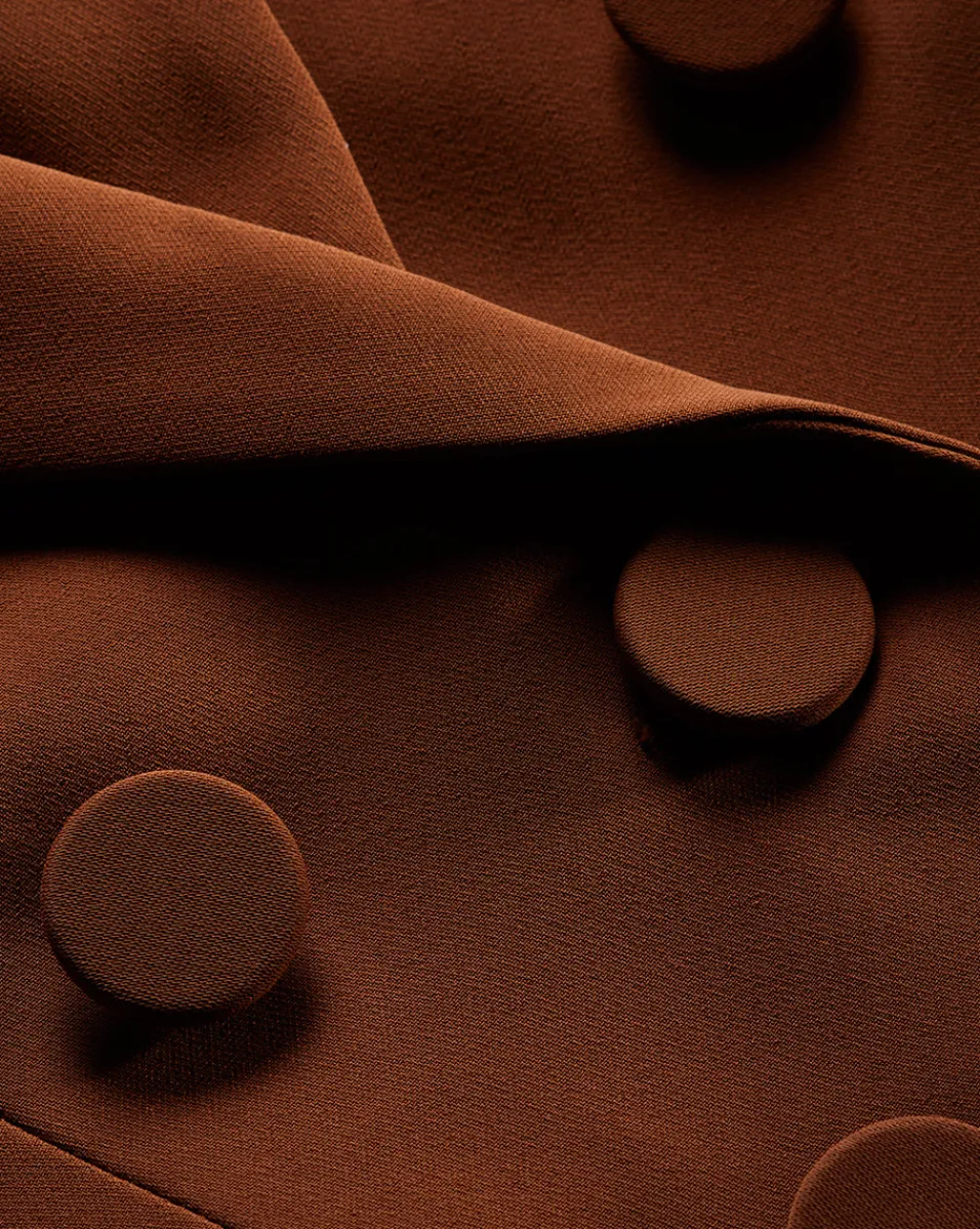 Tomi Matte Crepe Jacket in Deep Ochre>Veronica Beard
