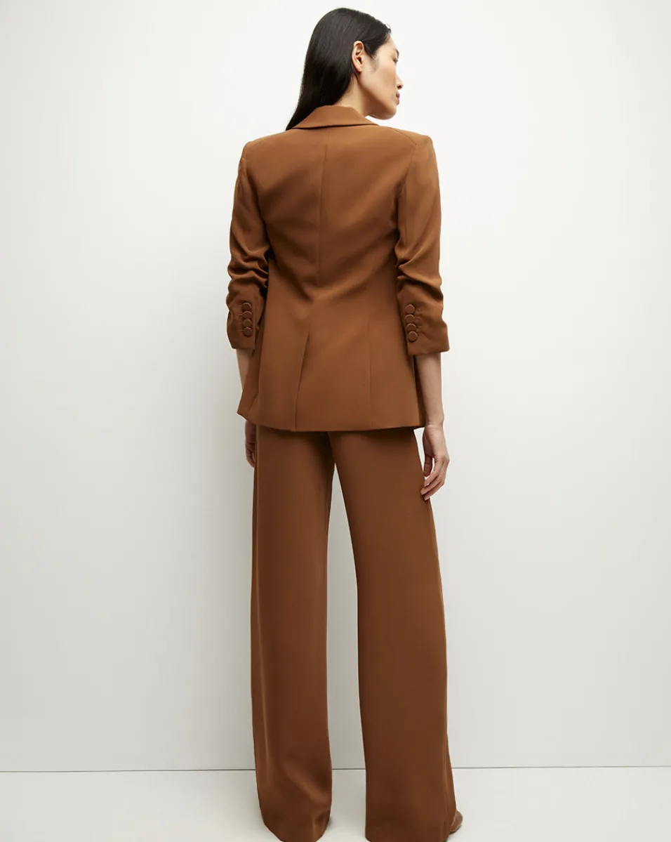 Tomi Matte Crepe Jacket in Deep Ochre>Veronica Beard