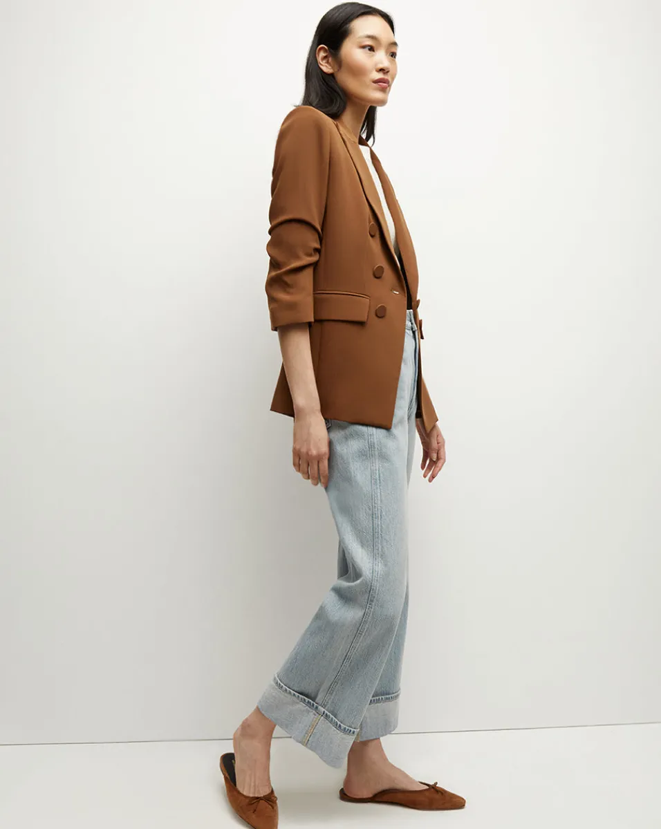 Tomi Matte Crepe Jacket in Deep Ochre>Veronica Beard
