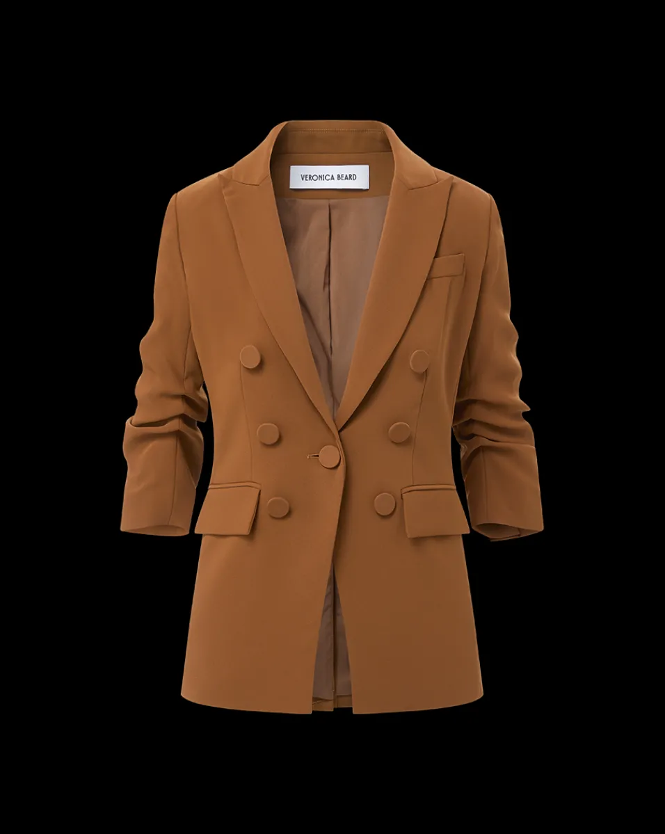 Tomi Matte Crepe Jacket in Deep Ochre>Veronica Beard