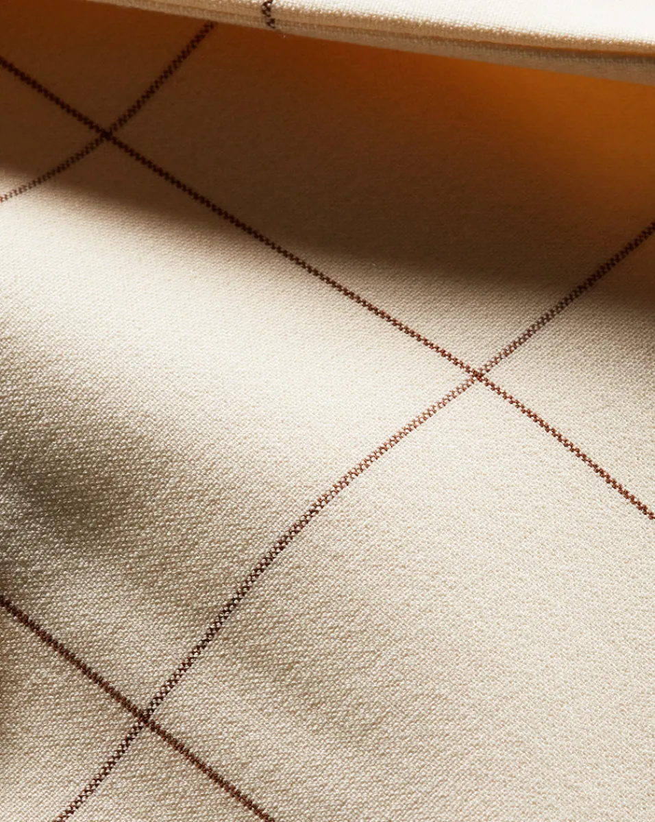 Tonelli Plaid Pant in Ecru/Deep Ochre>Veronica Beard Online
