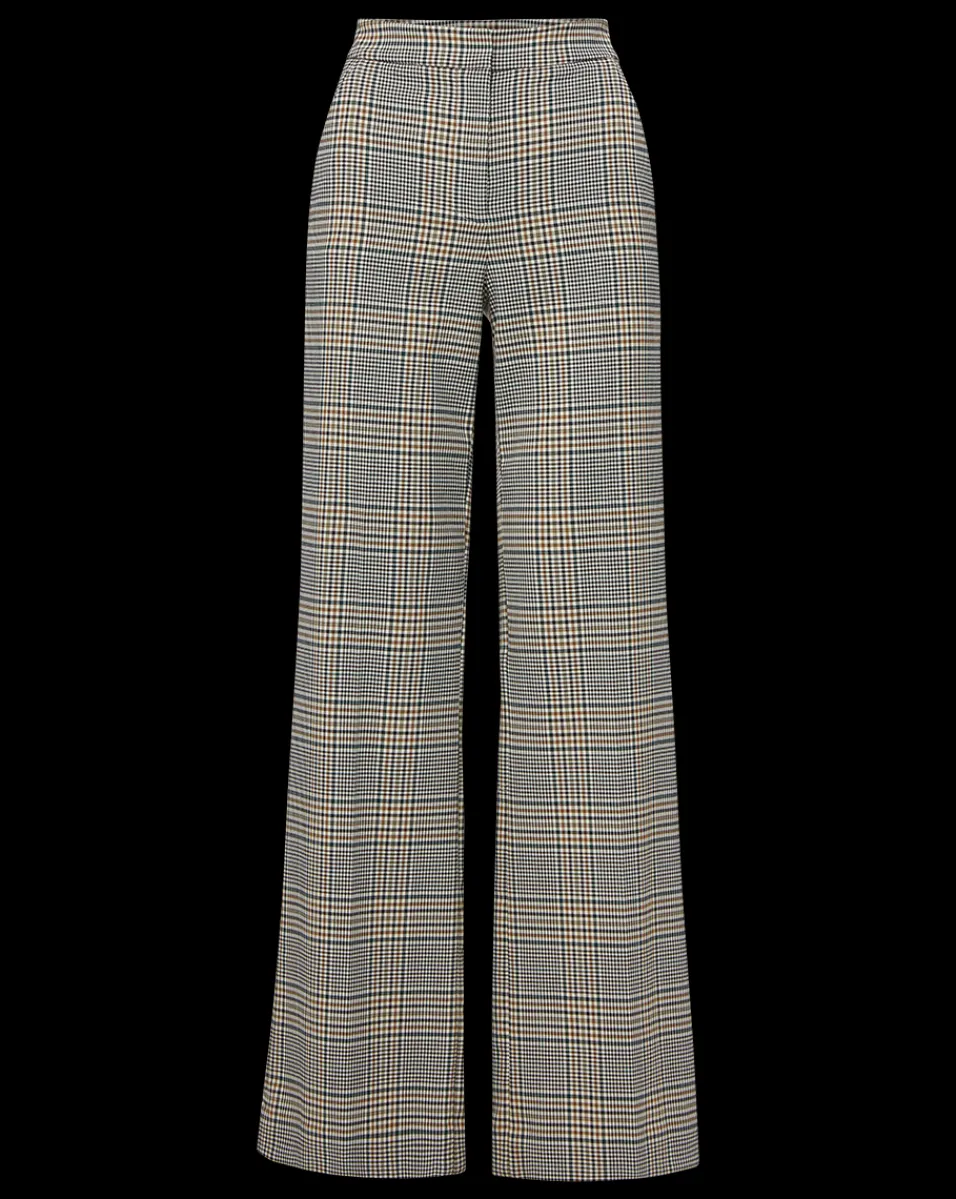 Tonelli Plaid Pant in Ecru/Green Multi>Veronica Beard Hot