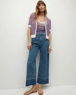 Varia Striped Knit Cardigan><noscript><img width=
