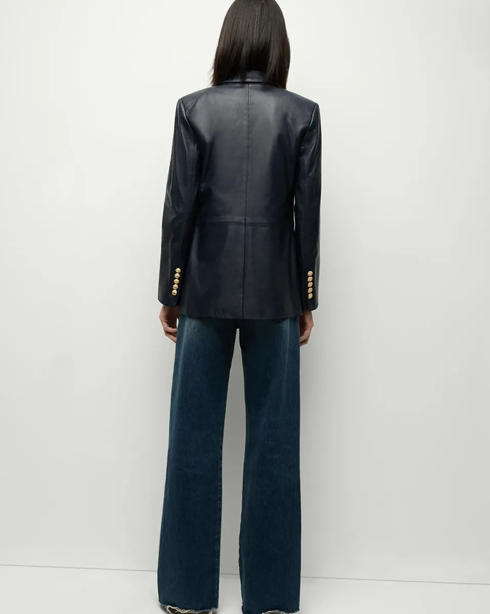 Vega Leather Dickey Jacket in>Veronica Beard