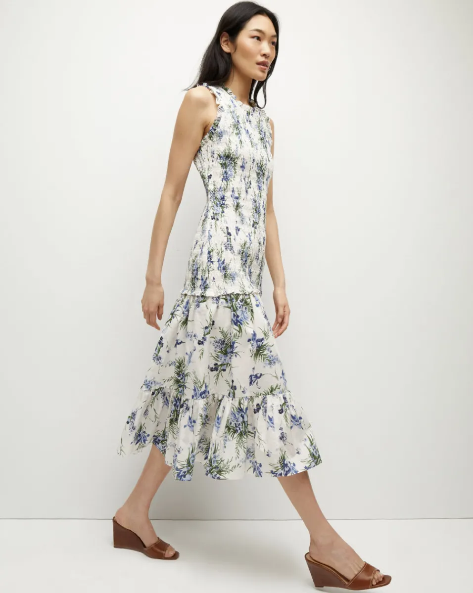 Verena Cotton Dress in Off-White Multi>Veronica Beard New
