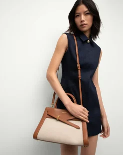 Canvas Dash Bag in Linen & Tan><noscript><img width=