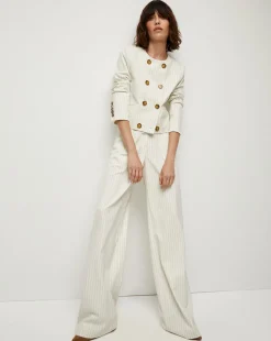 Winslow Pinstripe Collarless Jacket><noscript><img width=